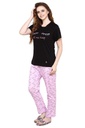 evolove Pearl White Round Neck Oreo print Women's (Shorts set), (White &amp; Pink)