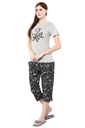 evolove Goat Grey Round Neck I love Coffee Printed (Capri Set)Get free eyemask inside of any design (Goat Grey &amp; Black)