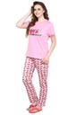 evolove Prism Pink Round Neck Watermelon print Women's (Pajama set), (Prism Pink &amp; Cameo Green)