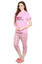 evolove Prism Pink Round Neck Watermelon print Women's (Pajama set), (Prism Pink &amp; Cameo Green)