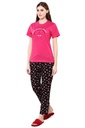 evolove Prism Pink Round Neck Watermelon print Women's (Pajama set), (Prism Pink &amp; Cameo Green)