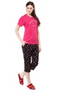 evolove Prism Pink Round Neck Watermelon print Women's (Pajama set), (Prism Pink &amp; Cameo Green)