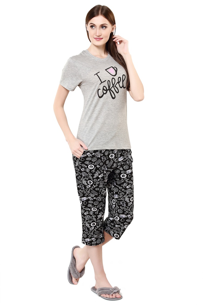 evolove Prism Pink Round Neck Watermelon print Women's (Pajama set), (Prism Pink &amp; Cameo Green)