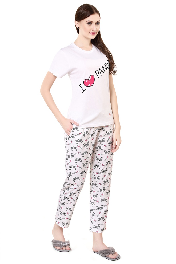 evolove Prism Pink Round Neck Watermelon print Women's (Pajama set), (Prism Pink &amp; Cameo Green)