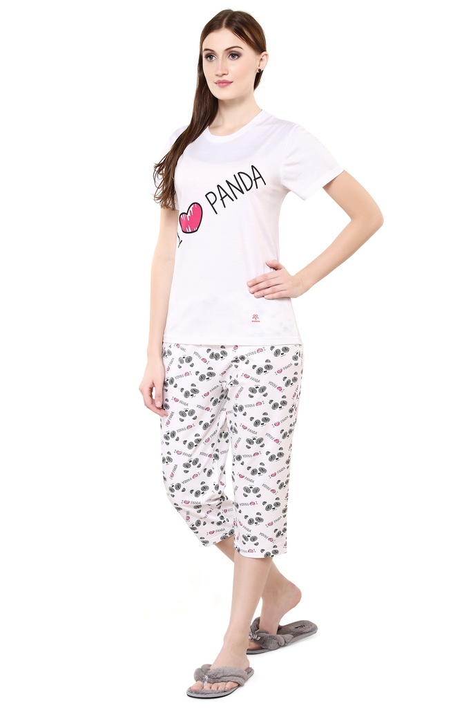 evolove Prism Pink Round Neck Watermelon print Women's (Pajama set), (Prism Pink &amp; Cameo Green)