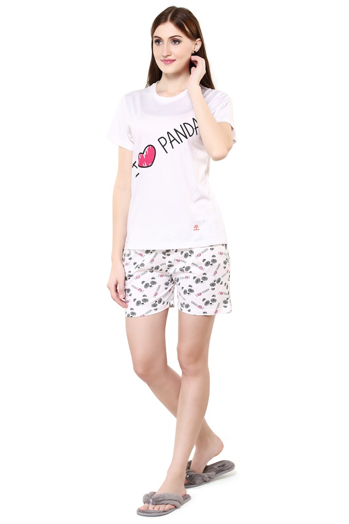 evolove Prism Pink Round Neck Watermelon print Women's (Pajama set), (Prism Pink &amp; Cameo Green)