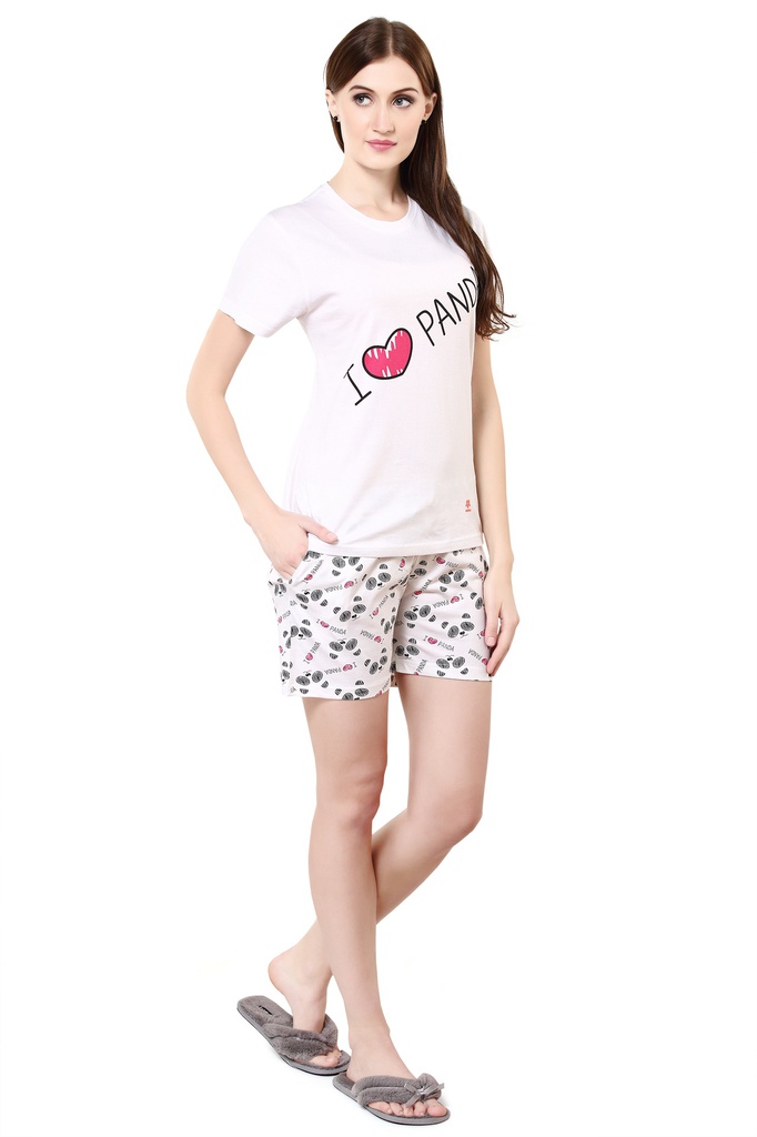 evolove Prism Pink Round Neck Watermelon print Women's (Pajama set), (Prism Pink &amp; Cameo Green)