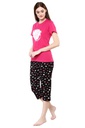 evolove Prism Pink Round Neck Watermelon print Women's (Pajama set), (Prism Pink &amp; Cameo Green)