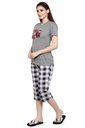 evolove Prism Pink Round Neck Watermelon print Women's (Pajama set), (Prism Pink &amp; Cameo Green)