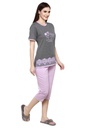 evolove Prism Pink Round Neck Watermelon print Women's (Pajama set), (Prism Pink &amp; Cameo Green)