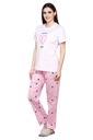 evolove Prism Pink Round Neck Watermelon print Women's (Pajama set), (Prism Pink &amp; Cameo Green)