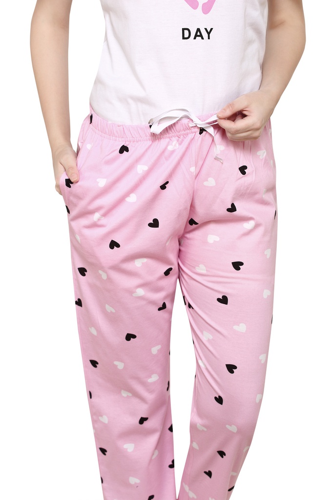 evolove Prism Pink Round Neck Watermelon print Women's (Pajama set), (Prism Pink &amp; Cameo Green)