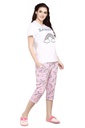 evolove Prism Pink Round Neck Watermelon print Women's (Pajama set), (Prism Pink &amp; Cameo Green)