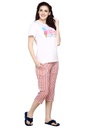 evolove Prism Pink Round Neck Watermelon print Women's (Pajama set), (Prism Pink &amp; Cameo Green)