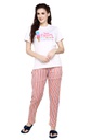 evolove Prism Pink Round Neck Watermelon print Women's (Pajama set), (Prism Pink &amp; Cameo Green)