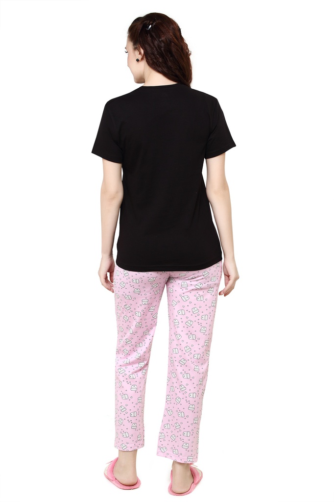 evolove Prism Pink Round Neck Watermelon print Women's (Pajama set), (Prism Pink &amp; Cameo Green)