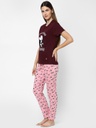 evolove Prism Pink Round Neck Watermelon print Women's (Pajama set), (Prism Pink &amp; Cameo Green)