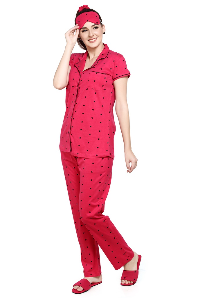 evolove Women's Hosiery Cotton Printed Pajama set (nightsuit set)  of any design (Pyjama Set