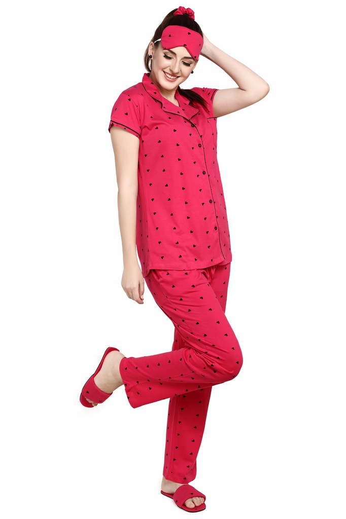 evolove Women's Hosiery Cotton Printed Pajama set (nightsuit set)  of any design (Pyjama Set