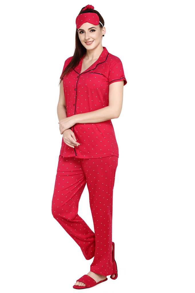 evolove Women's Hosiery Cotton Printed Pajama set (nightsuit set)  of any design (Pyjama Set