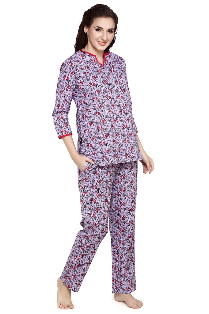 evolove Women's Hosiery Cotton Printed Pajama set (nightsuit set)  of any design (Pyjama Set