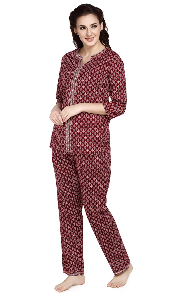 evolove Women's Hosiery Cotton Printed Pajama set (nightsuit set)  of any design (Pyjama Set