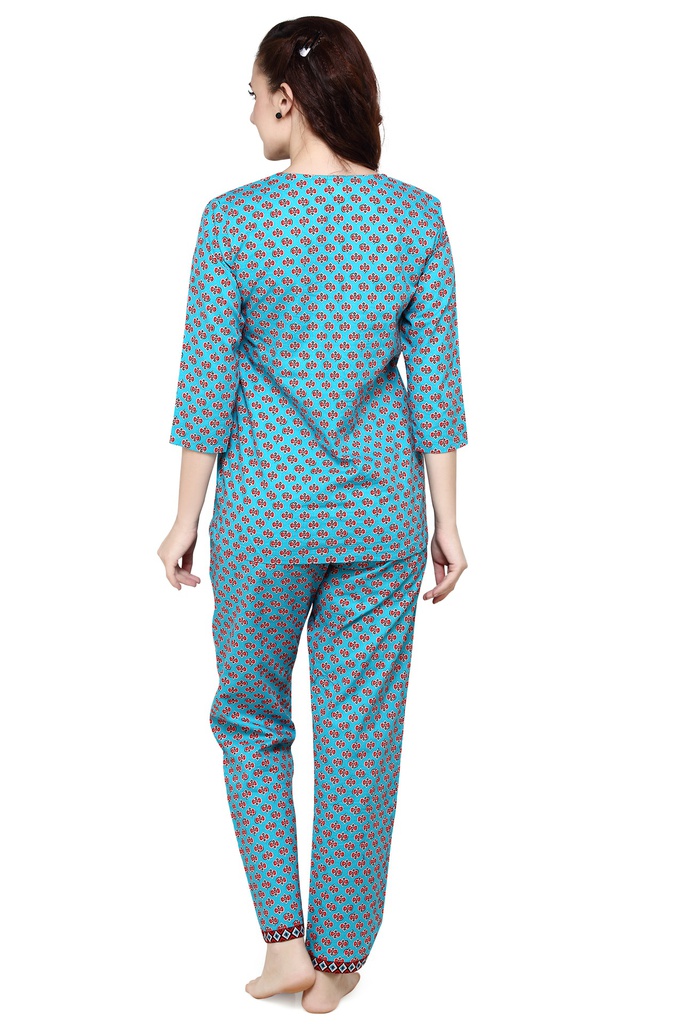 evolove Women's Hosiery Cotton Printed Pajama set (nightsuit set)  of any design (Pyjama Set