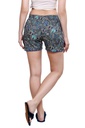 evolove Women's Rayon Printed Turquoise Shorts