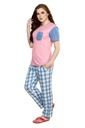 evolove Women's Knitted Midnight sack Print crop top &amp; Plain Pajama Night suit (Pajama Set)  