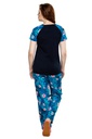 evolove Women's Knitted Midnight sack Print crop top &amp; Plain Pajama Night suit (Pajama Set)  