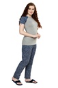 evolove Women's Knitted Midnight sack Print crop top &amp; Plain Pajama Night suit (Pajama Set)  