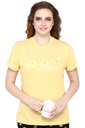 Evolove Buttercup Round Neck Flower Print Women's (Shorts Set), (Yellow &amp; Black) Get Free Eyemask Inside of Any Design