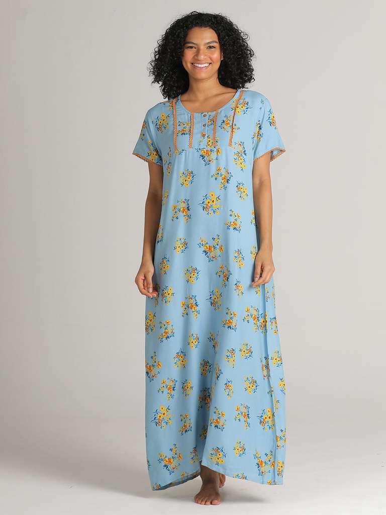 Rayon Long Night Gown