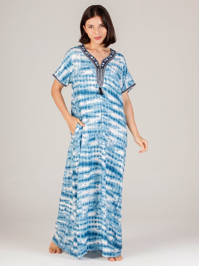 Long Night Gown Rayon EMB 