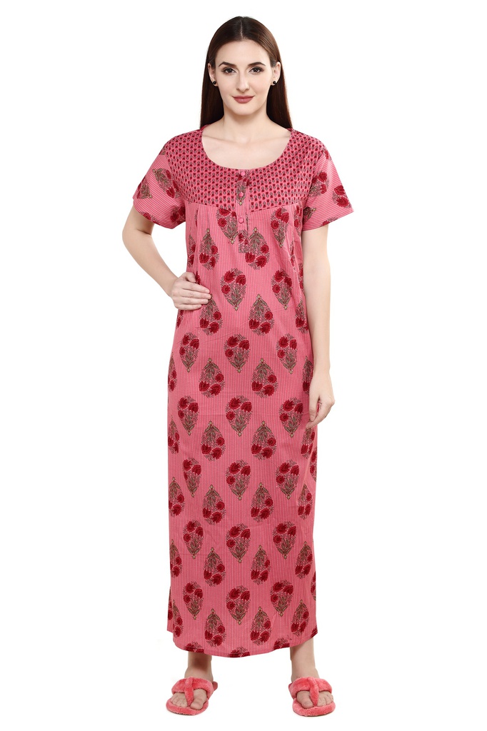 Long Night Gown Cotton Maternity