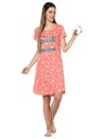 evolove women's bunny print with sweet dreams printed knee length nightgown/short nighty/longpolo, 100% cotton