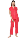 Evolove Women's Viscose Liva Super Soft Shirt &amp; Pajama Night Suit Set - Loungewear, Sleepwear, PJ Set, Best fit, Our Most Comfortable (BTS Heart Symbol Embroidery on Pocket), Options &amp; Sizes M - XXL