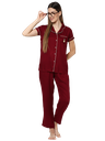 Evolove Women's Viscose Liva Super Soft Shirt &amp; Pajama Night Suit Set - Loungewear, Sleepwear, PJ Set, Best fit, Our Most Comfortable (BTS Heart Symbol Embroidery on Pocket), Options &amp; Sizes M - XXL