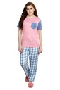 evolove Women's Knitted + Rayon Checks nightsuit (pajama set)  