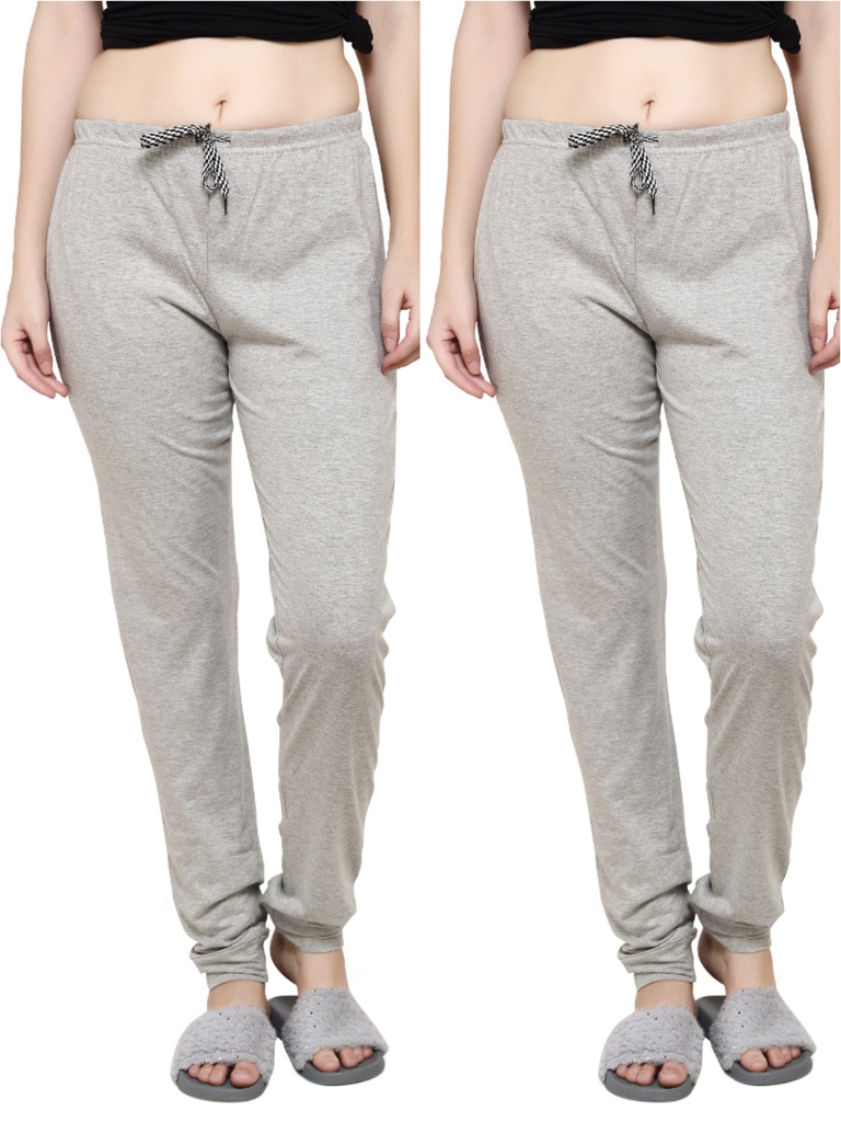 Evolove Cotton Knits Granite Grey Women'S Pyjama (Pack Of 2) (Grey, )_Npjkn1491Gy