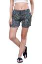 evolove Women's Rayon Printed Turquoise Shorts