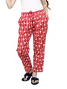 evolove Women's Cotton Red Printed Pajama (pyjama for ladies)